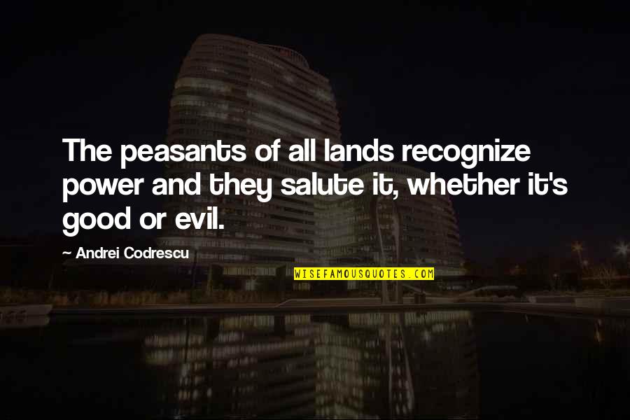 Difranco For Judge Quotes By Andrei Codrescu: The peasants of all lands recognize power and