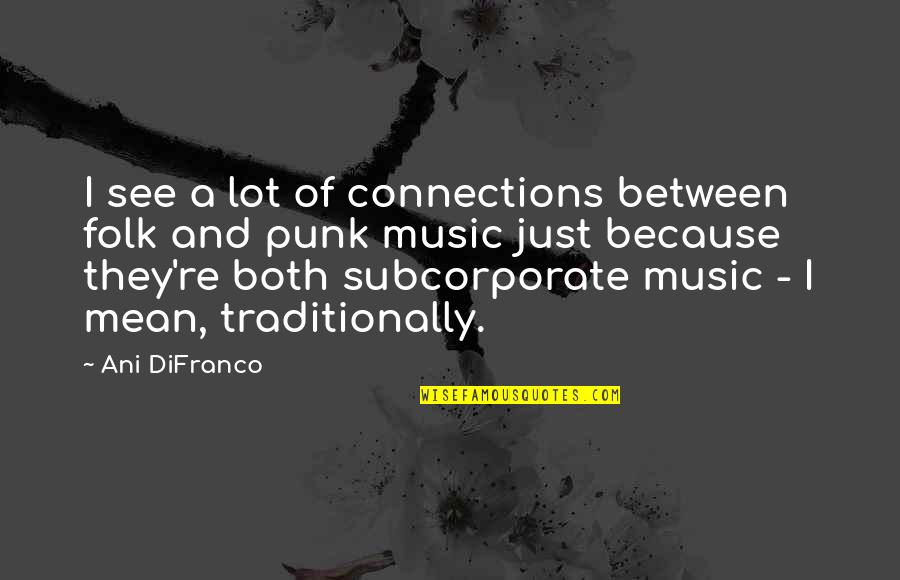 Difranco Of Folk Quotes By Ani DiFranco: I see a lot of connections between folk