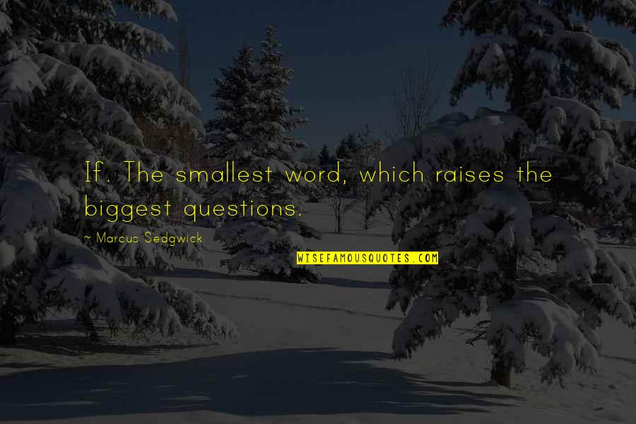 Difuminado Significado Quotes By Marcus Sedgwick: If. The smallest word, which raises the biggest Difuminado Significado Quotes By Marcus Sedgwick: If. The smallest word, which raises the biggest