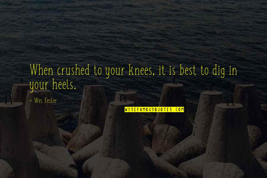 Dig It Quotes By Wes Fesler: When crushed to your knees, it is best