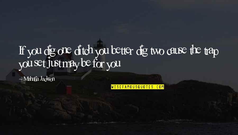 Dig You Out Quotes By Mahalia Jackson: If you dig one ditch you better dig Dig You Out Quotes By Mahalia Jackson: If you dig one ditch you better dig
