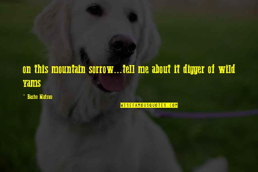 Digger Quotes By Basho Matsuo: on this mountain sorrow...tell me about it digger