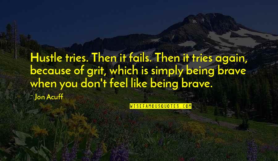 Digglers Quotes By Jon Acuff: Hustle tries. Then it fails. Then it tries Digglers Quotes By Jon Acuff: Hustle tries. Then it fails. Then it tries