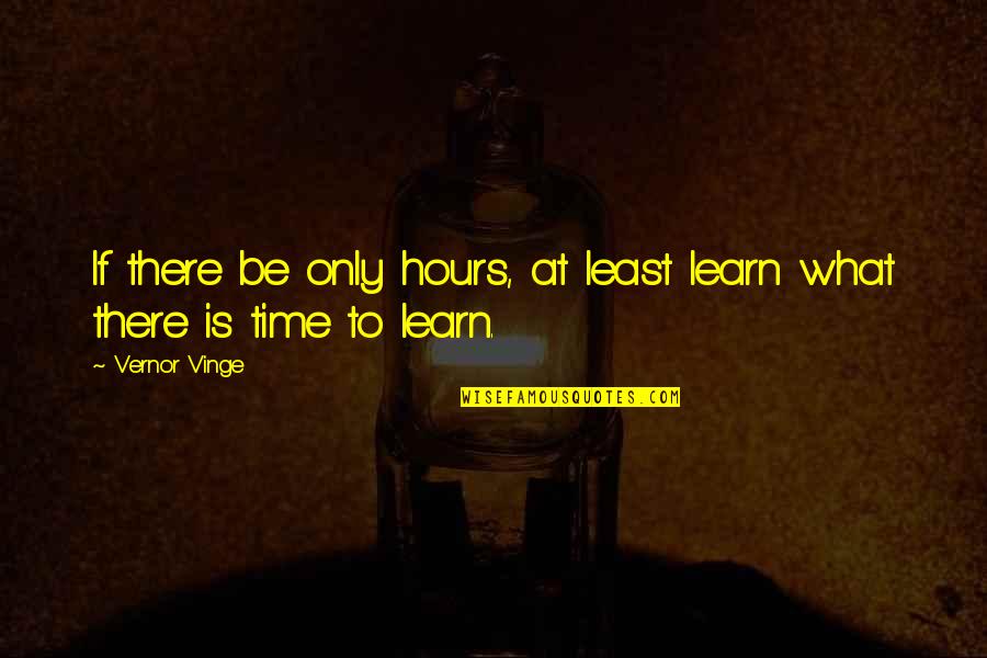 Digiallorenzo David Quotes By Vernor Vinge: If there be only hours, at least learn