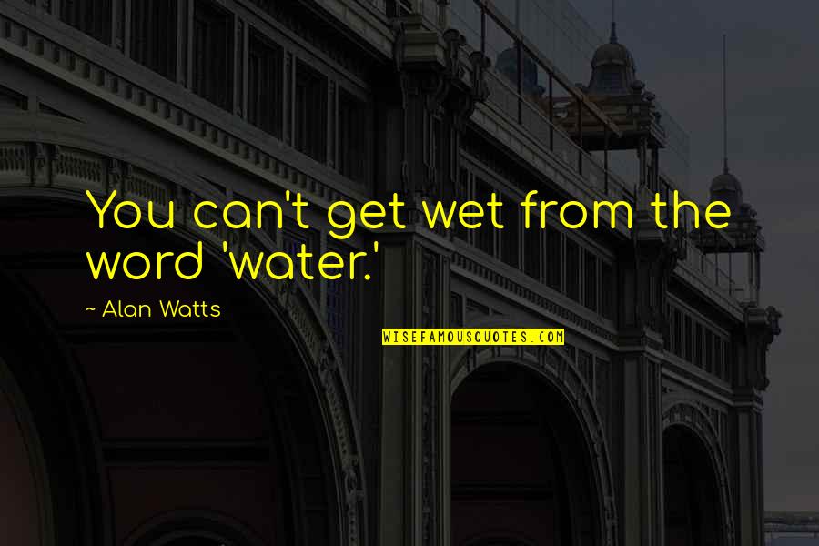 Digimon Savers Quotes By Alan Watts: You can't get wet from the word 'water.' Digimon Savers Quotes By Alan Watts: You can't get wet from the word 'water.'