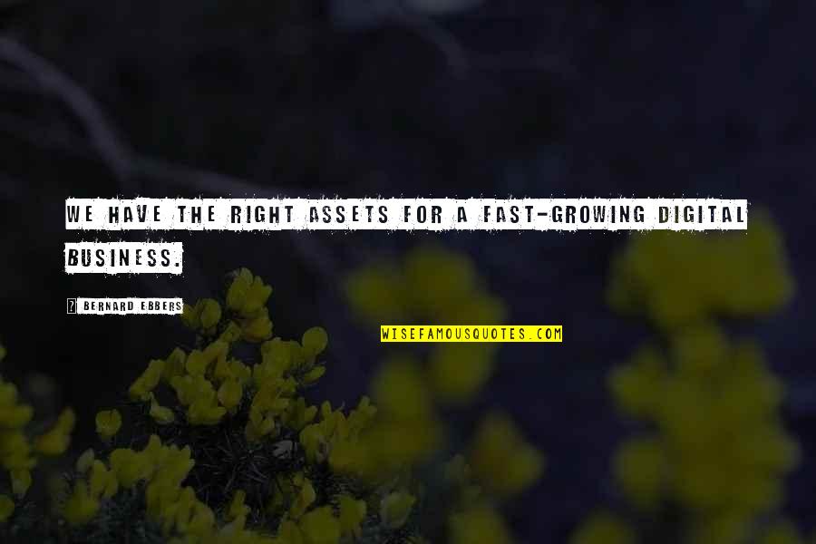 Digital Assets Quotes By Bernard Ebbers: We have the right assets for a fast-growing Digital Assets Quotes By Bernard Ebbers: We have the right assets for a fast-growing
