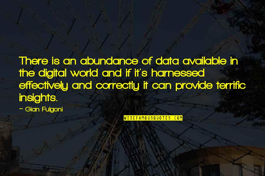 Digital's Quotes By Gian Fulgoni: There is an abundance of data available in