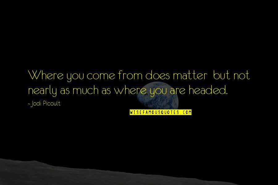 Dignan Accounting Quotes By Jodi Picoult: Where you come from does matter but not