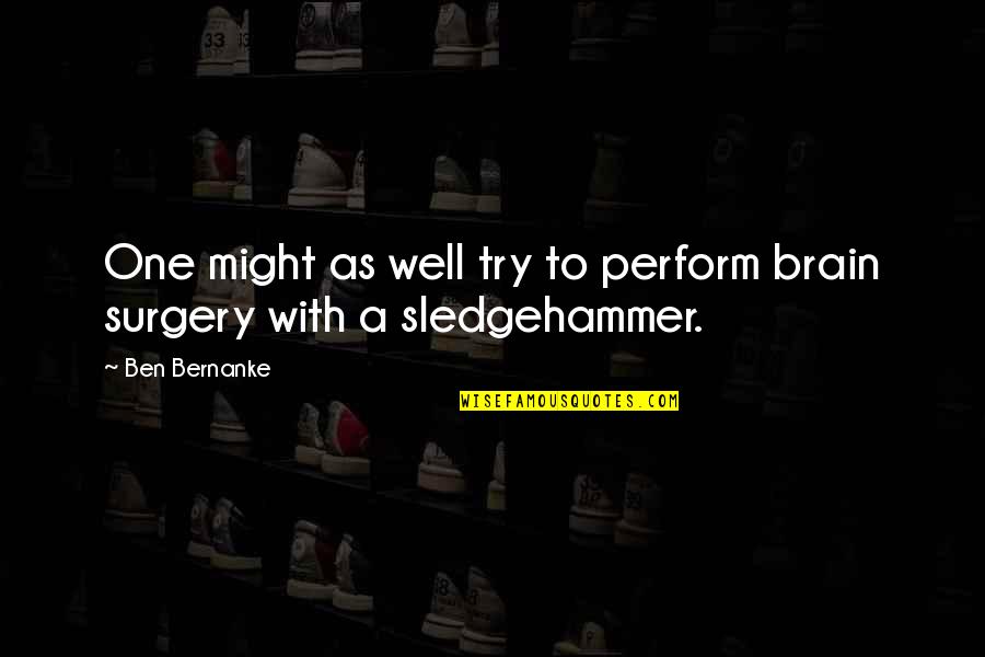 Dignify Financial Services Quotes By Ben Bernanke: One might as well try to perform brain