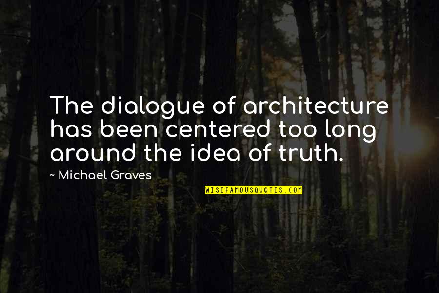 Dignite Quotes By Michael Graves: The dialogue of architecture has been centered too