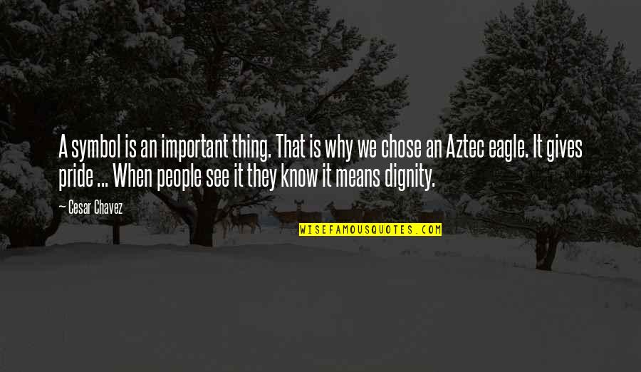 Dignity And Pride Quotes By Cesar Chavez: A symbol is an important thing. That is