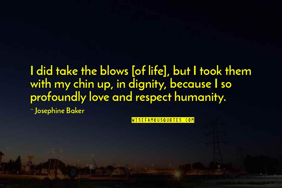 Dignity In Love Quotes By Josephine Baker: I did take the blows [of life], but