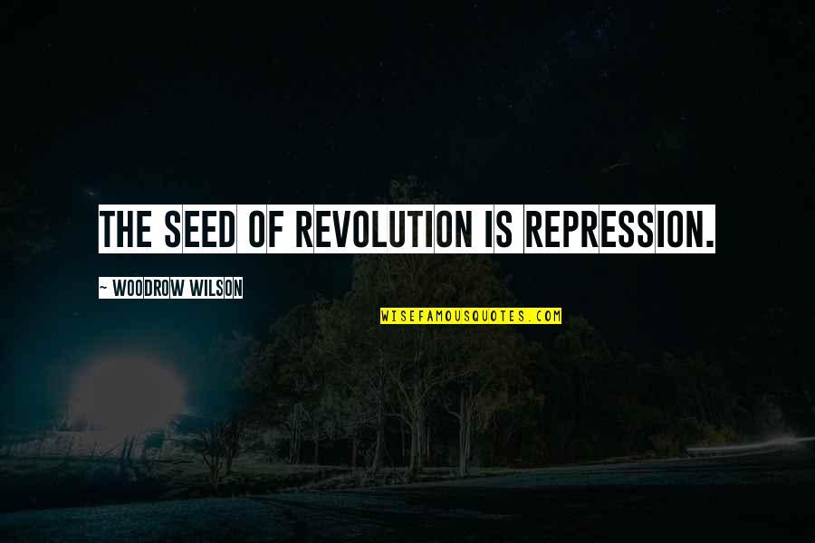 Dignity In The Bible Quotes By Woodrow Wilson: The seed of revolution is repression.
