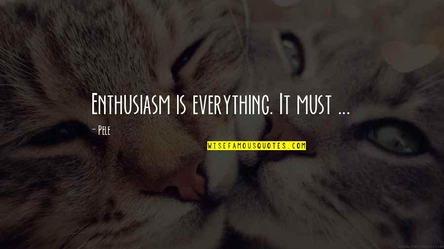 Digtalization Quotes By Pele: Enthusiasm is everything. It must ...