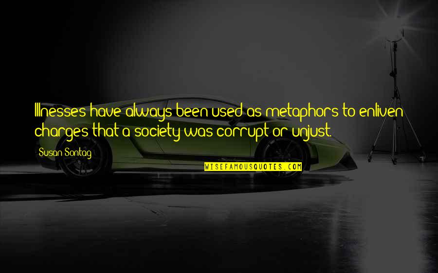 Dihydrogen Monosulfide Quotes By Susan Sontag: Illnesses have always been used as metaphors to Dihydrogen Monosulfide Quotes By Susan Sontag: Illnesses have always been used as metaphors to