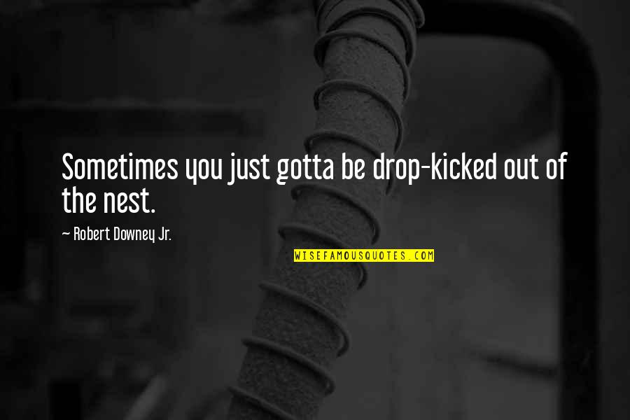 Dihydrogen Quotes By Robert Downey Jr.: Sometimes you just gotta be drop-kicked out of