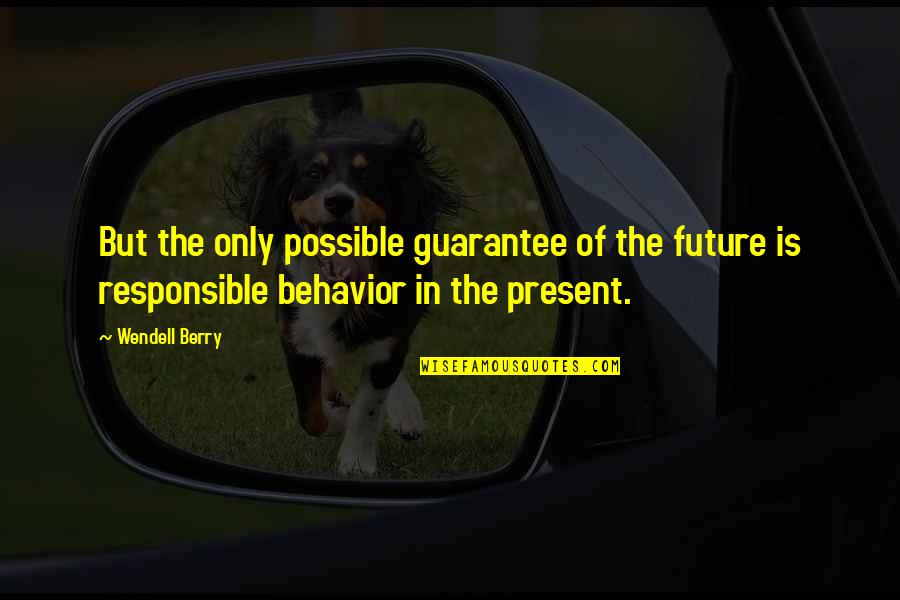 Dijon Quotes By Wendell Berry: But the only possible guarantee of the future