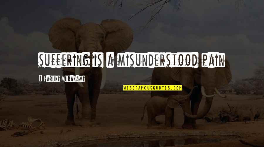 Dika Kawalan Quotes By Haruki Murakami: suffering is a misunderstood pain