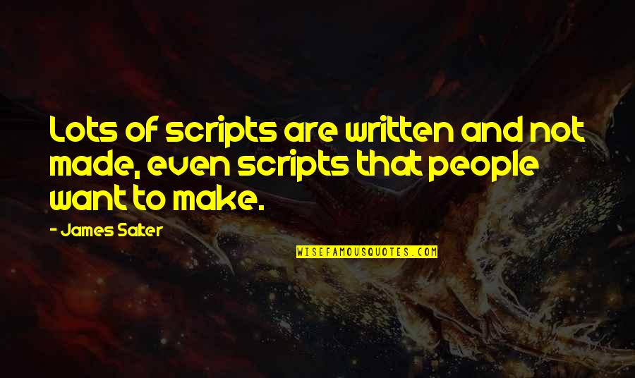 Diking Quotes By James Salter: Lots of scripts are written and not made,