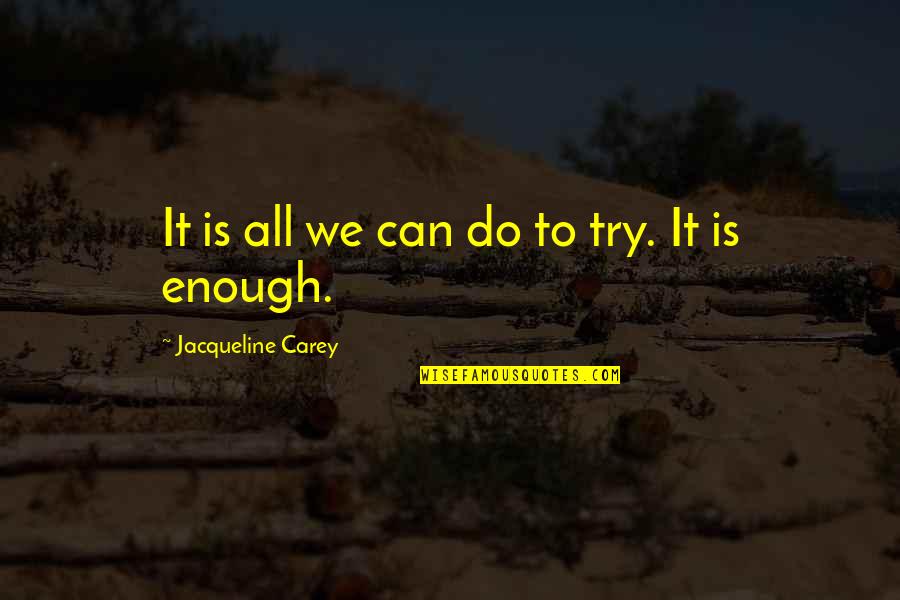 Dikkati Toplayamama Quotes By Jacqueline Carey: It is all we can do to try.