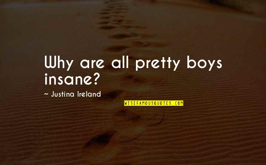 Dikkati Toplayamama Quotes By Justina Ireland: Why are all pretty boys insane?