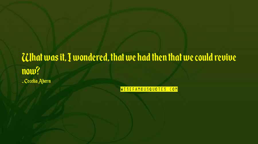 Dikki Hurst Quotes By Cecelia Ahern: What was it, I wondered, that we had