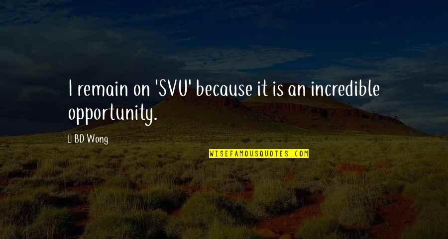 Dildarian Song Quotes By BD Wong: I remain on 'SVU' because it is an