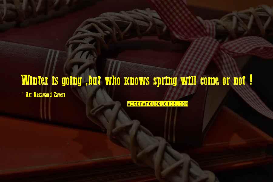 Dilemma Quotes By Ali Rezavand Zayeri: Winter is going ,but who knows spring will Dilemma Quotes By Ali Rezavand Zayeri: Winter is going ,but who knows spring will