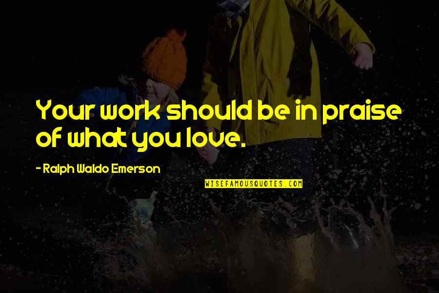 Dilemna Quotes By Ralph Waldo Emerson: Your work should be in praise of what