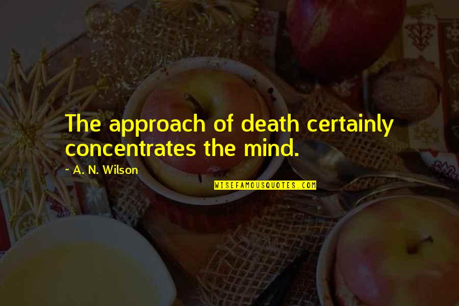 Dilenci Oyunu Quotes By A. N. Wilson: The approach of death certainly concentrates the mind.