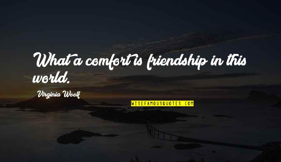 Dilenia Frias Quotes By Virginia Woolf: What a comfort is friendship in this world.