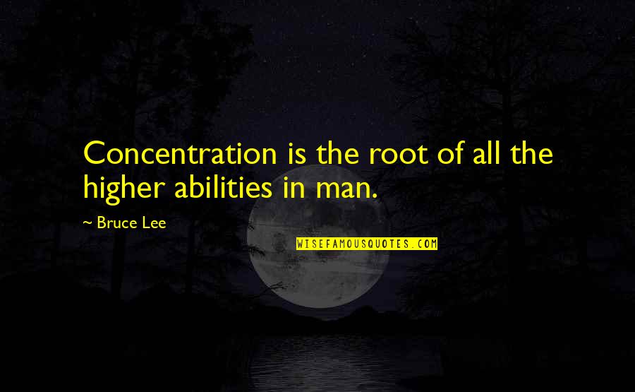 Dilfer Cartoon Quotes By Bruce Lee: Concentration is the root of all the higher