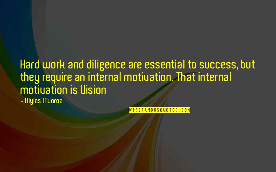 Diligence In Work Quotes By Myles Munroe: Hard work and diligence are essential to success,