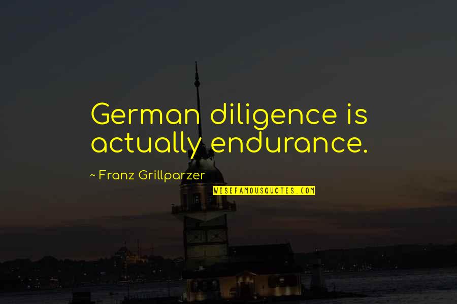 Diligence Quotes By Franz Grillparzer: German diligence is actually endurance. Diligence Quotes By Franz Grillparzer: German diligence is actually endurance.