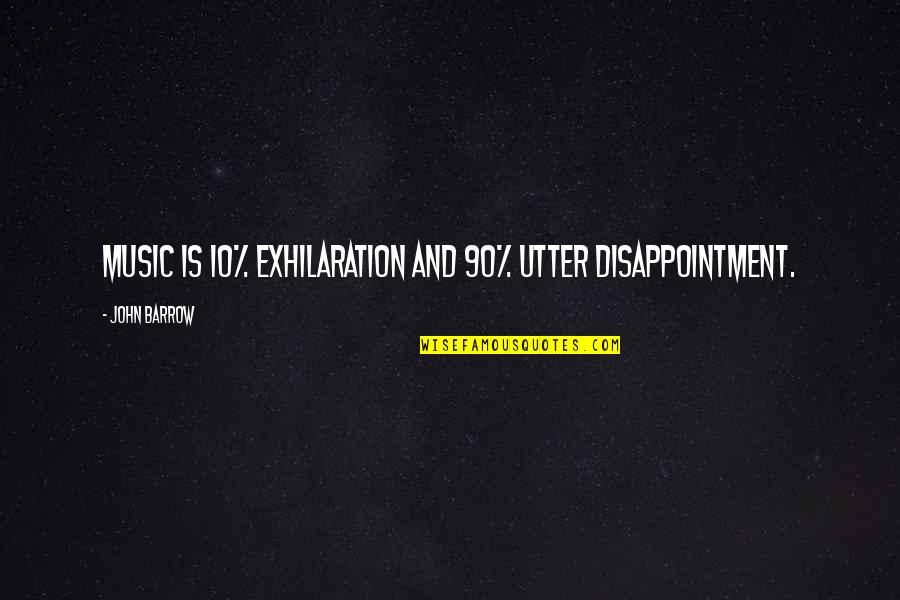 Dill Tkm Quotes By John Barrow: Music is 10% exhilaration and 90% utter disappointment. Dill Tkm Quotes By John Barrow: Music is 10% exhilaration and 90% utter disappointment.