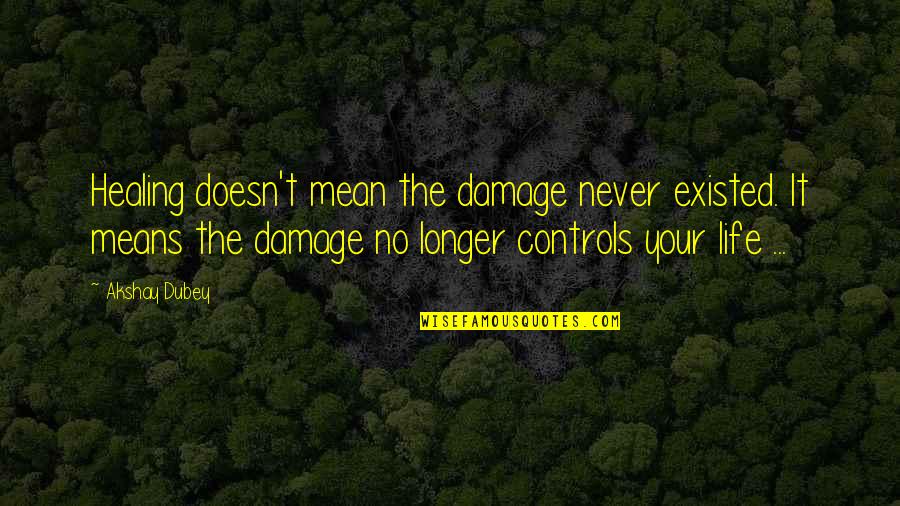 Dillinger Escape Plan Quotes By Akshay Dubey: Healing doesn't mean the damage never existed. It