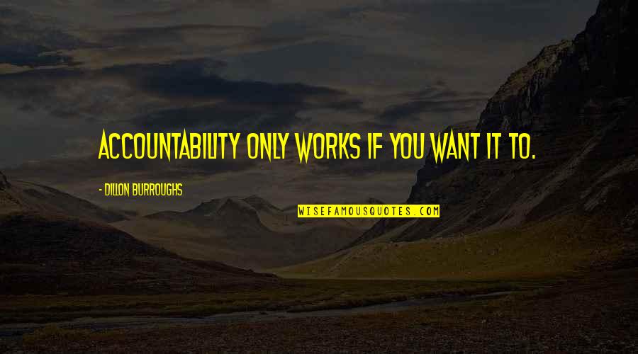 Dillon Burroughs Quotes By Dillon Burroughs: Accountability only works if you want it to.