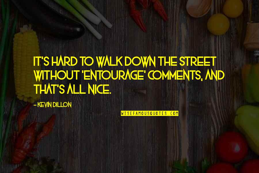 Dillon's Quotes By Kevin Dillon: It's hard to walk down the street without