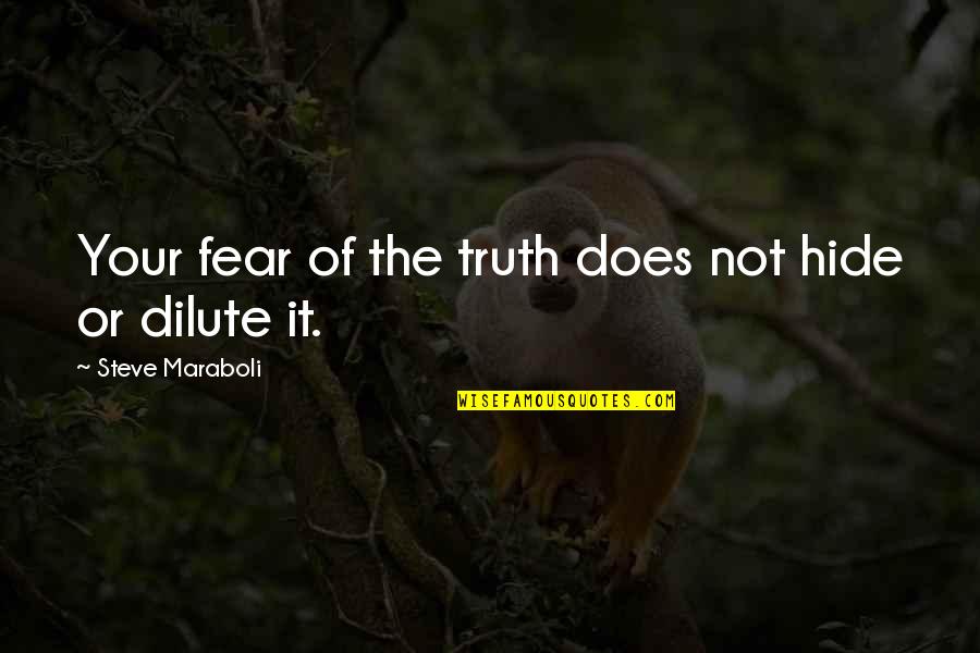 Dilute Quotes By Steve Maraboli: Your fear of the truth does not hide