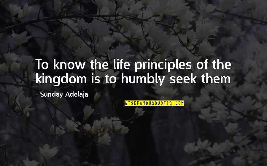 Diluvial Quotes By Sunday Adelaja: To know the life principles of the kingdom