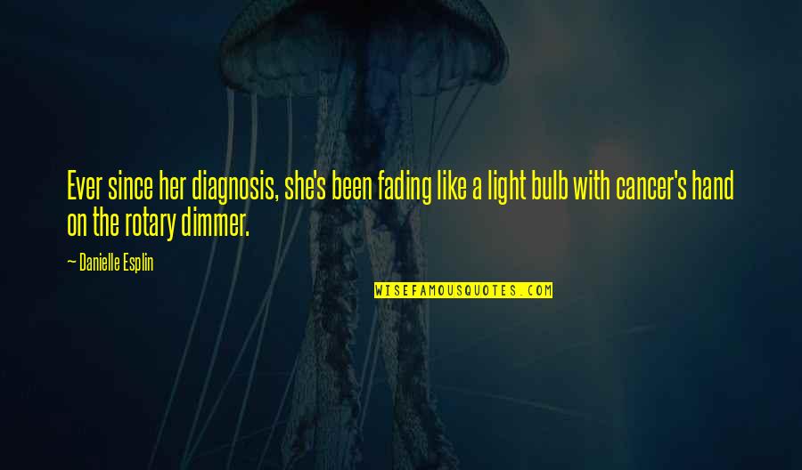Dim Bulb Quotes By Danielle Esplin: Ever since her diagnosis, she's been fading like