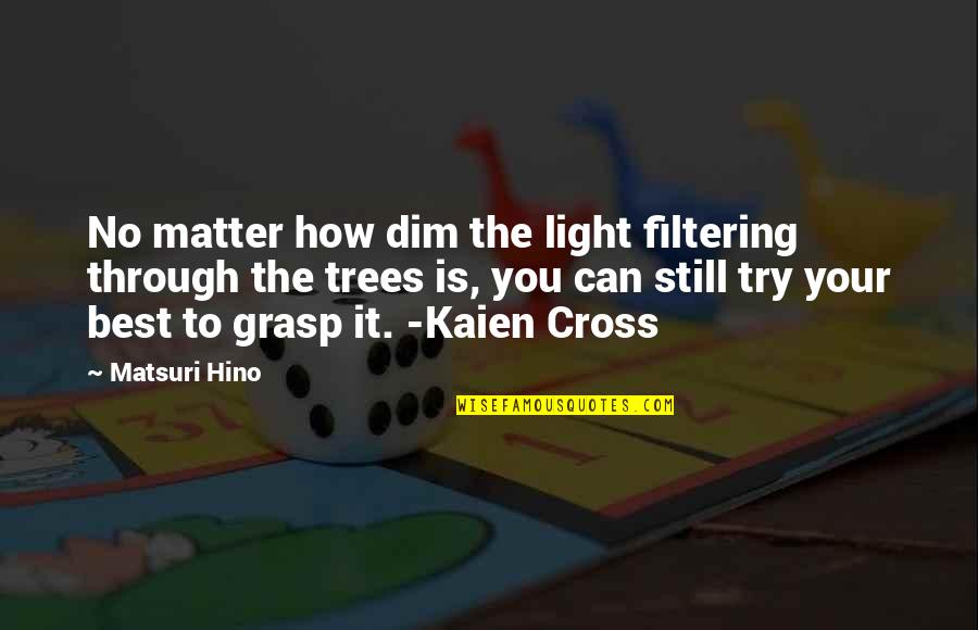 Dim Light Quotes By Matsuri Hino: No matter how dim the light filtering through