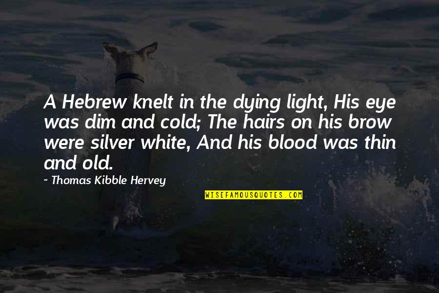 Dim Light Quotes By Thomas Kibble Hervey: A Hebrew knelt in the dying light, His