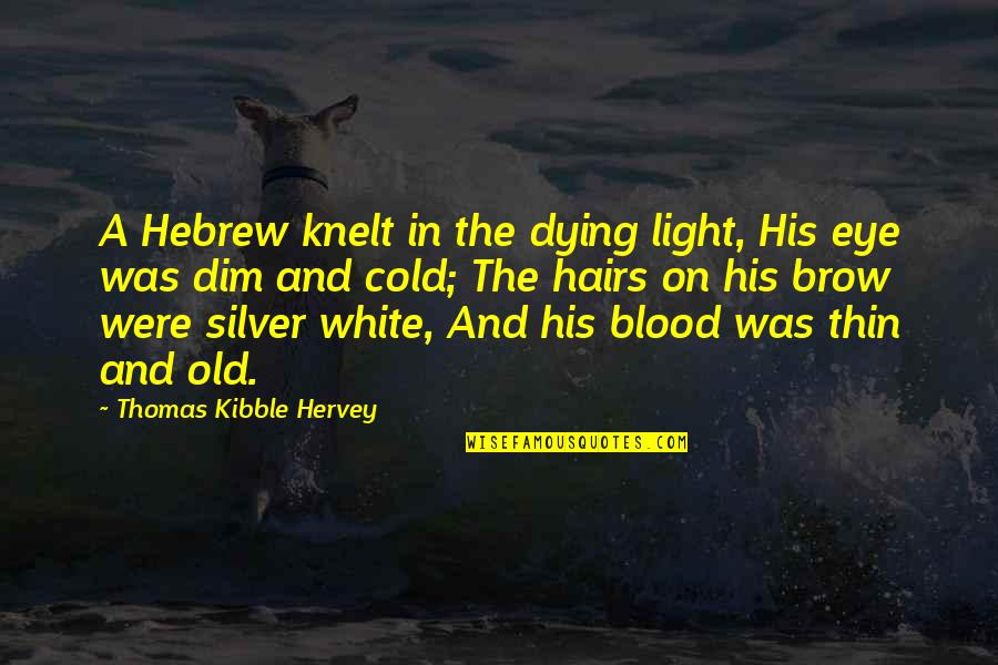 Dim Quotes By Thomas Kibble Hervey: A Hebrew knelt in the dying light, His
