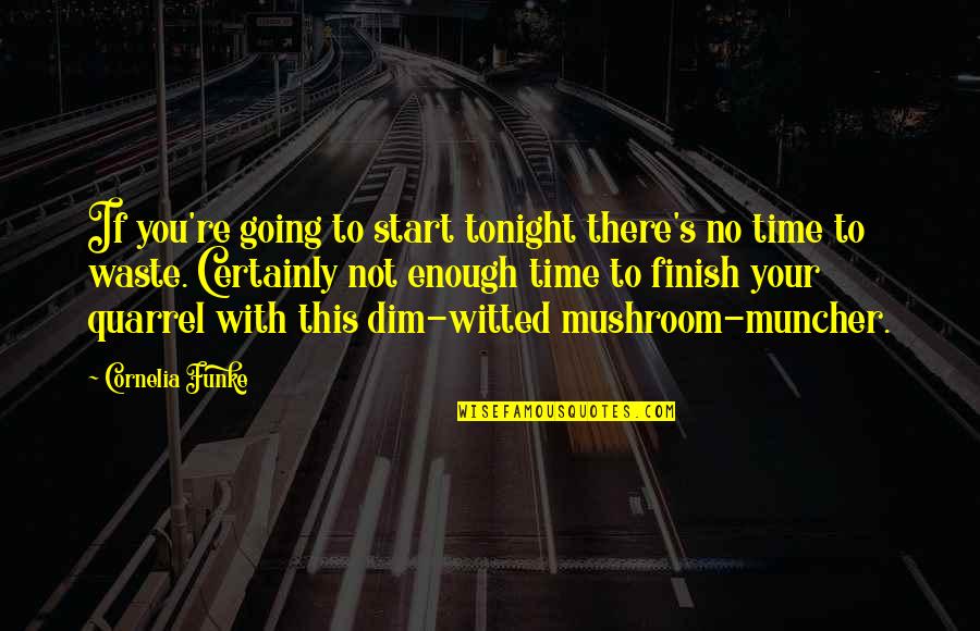 Dim Witted Quotes By Cornelia Funke: If you're going to start tonight there's no