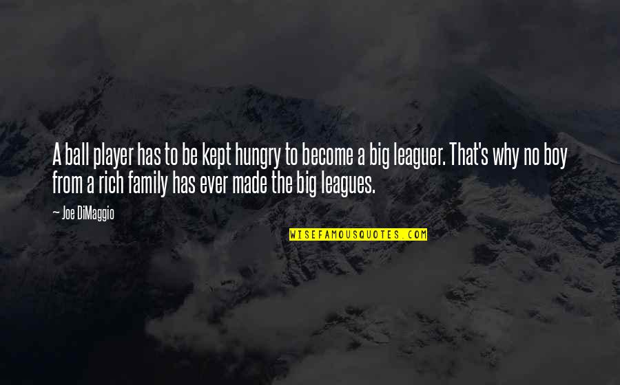 Dimaggio Quotes By Joe DiMaggio: A ball player has to be kept hungry Dimaggio Quotes By Joe DiMaggio: A ball player has to be kept hungry