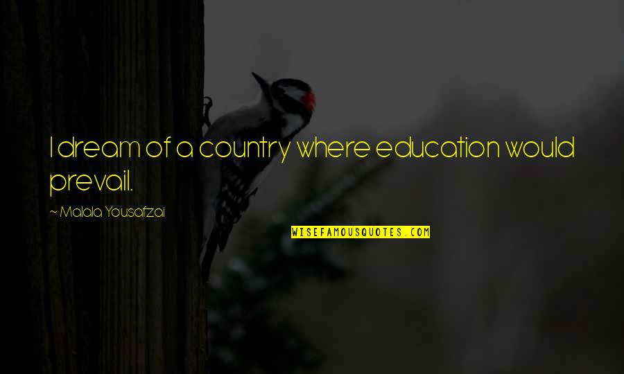 Dimarigraph Quotes By Malala Yousafzai: I dream of a country where education would