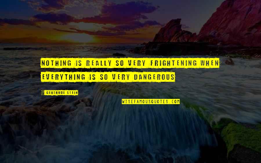 Dimaso And Sons Quotes By Gertrude Stein: Nothing is really so very frightening when everything