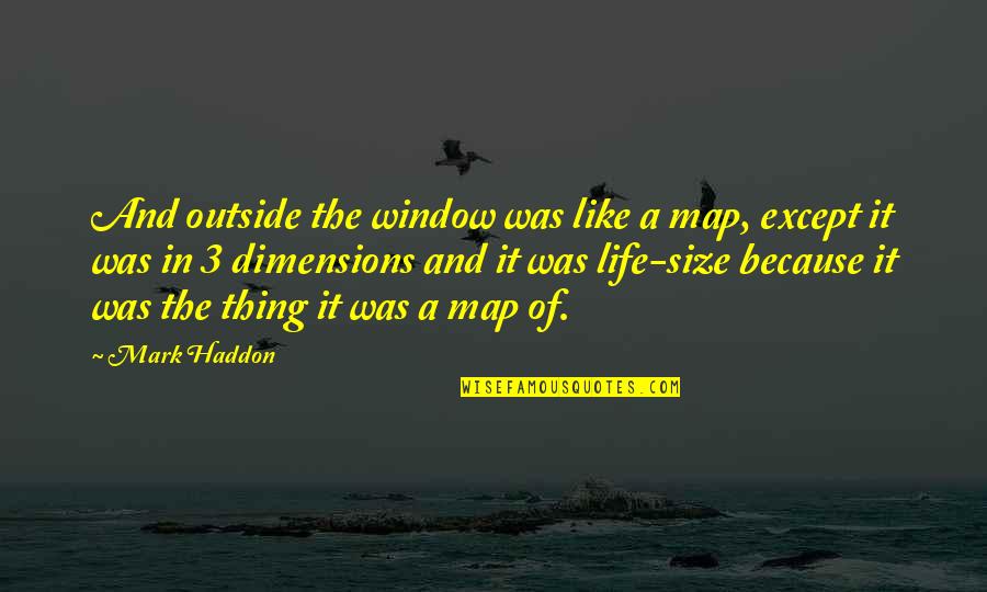 Dimensions Quotes By Mark Haddon: And outside the window was like a map,