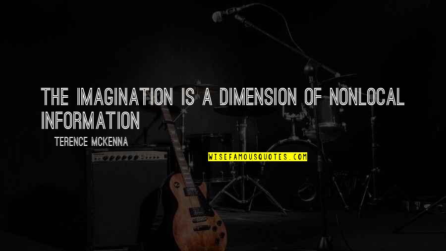 Dimensions Quotes By Terence McKenna: The imagination is a dimension of nonlocal information